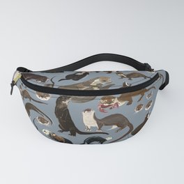 Otters of the World pattern in grey Fanny Pack