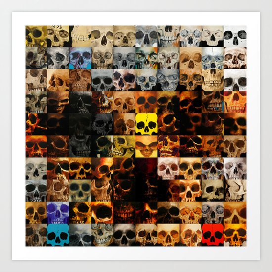 100 Painted Skulls Art Print