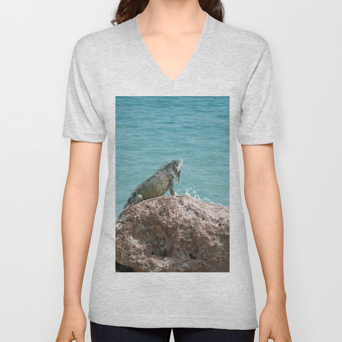 Iguana Curacao Ocean Dream #1 #wall #art #society6 V Neck T Shirt