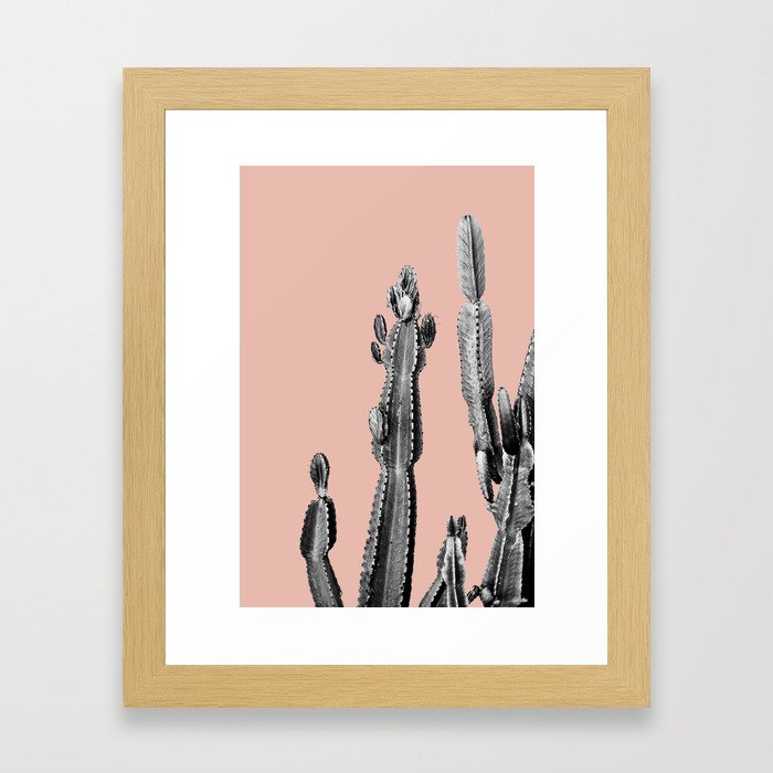 pink cactus friend Framed Art Print