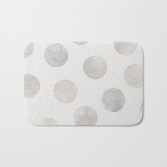 Silver Polka Dots Bath Mat
