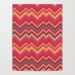 Knitted Textured Wave Pink Poster