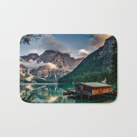 Italy mountains lake Bath Mat