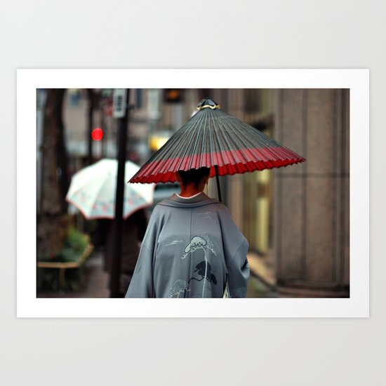 Geisha Walking Art Print