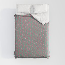 Squiggles In The Sun - Grey Teal and Magenta Duvet Cover