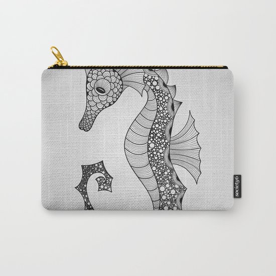 Drawn Seahorse Carry-All Pouch