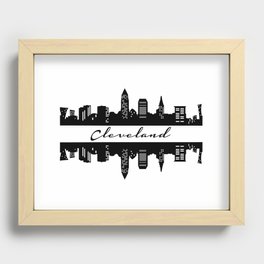 Cleveland Skyline Recessed Framed Print