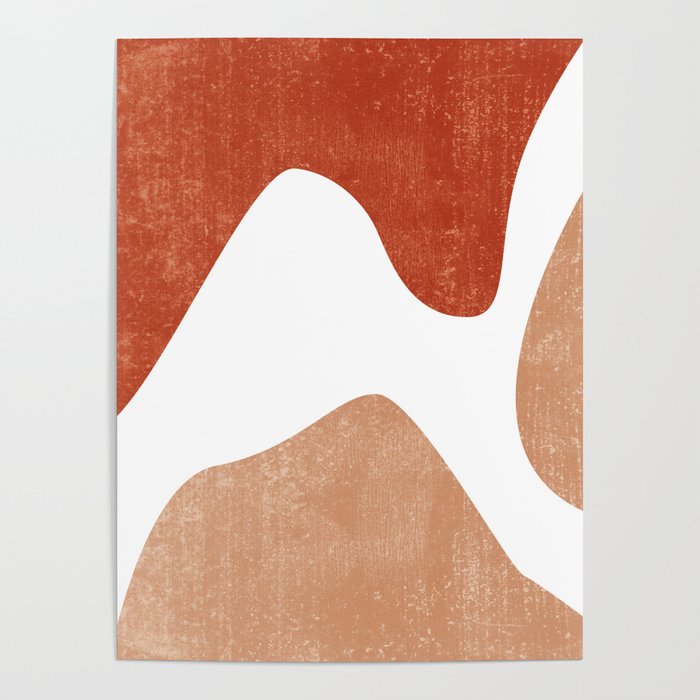 Terracotta Art Print 7 - Terracotta Abstract - Modern, Minimal, Contemporary Print - Burnt Orange Poster