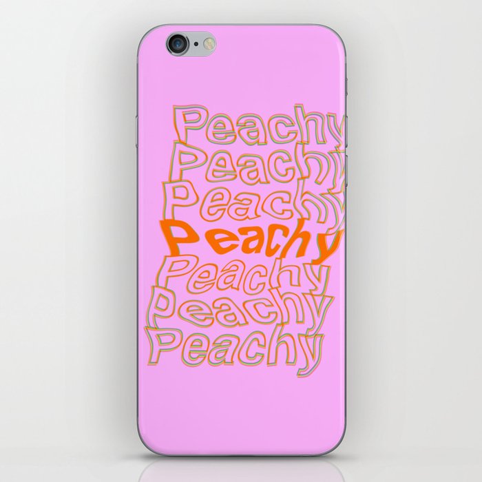Retro pink peachy type iPhone Skin