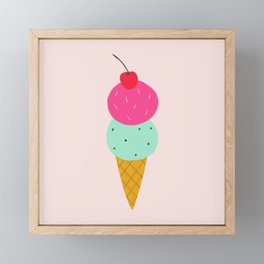 Ice Cream Cherry on Top Framed Mini Art Print