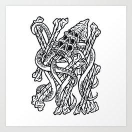 Octopus Bones Tattoo Art Print