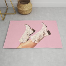 These Boots - Glitter Pink Rug | Photo, Pink, Shoes Heels, Yeehaw, Rhinestonescrystals, Glitter, Diamonds, Aesthetic, Sparkle, Disco 
