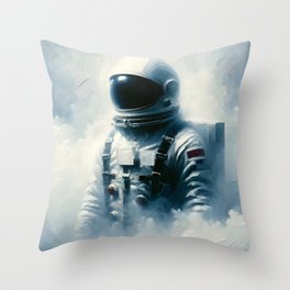 Astronaut Space Explorer In Fog All-Modern Pop-Art Throw Pillow
