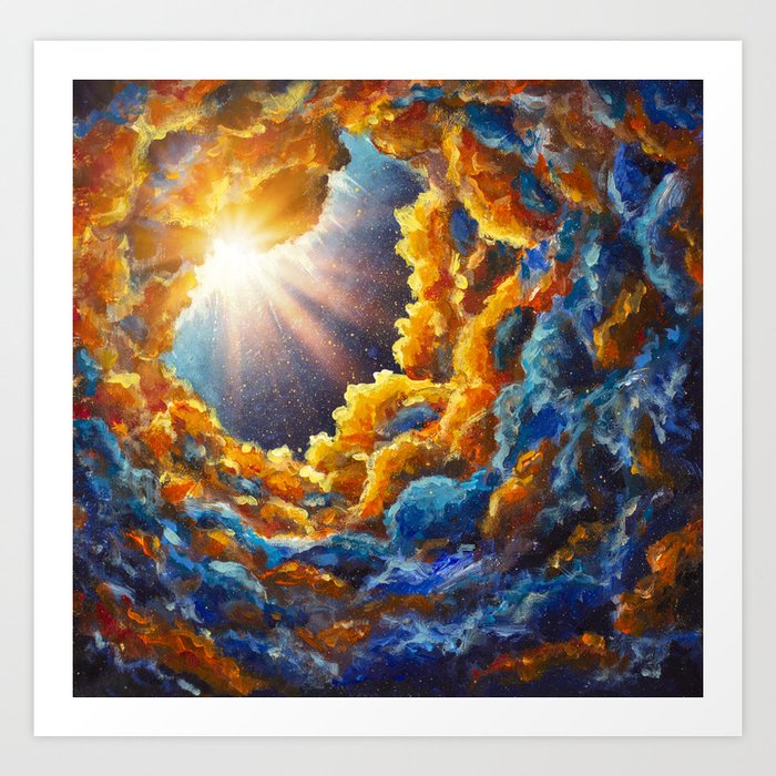 Starry Universe Abstract Landscape Acrylic Painting On Canvas Art