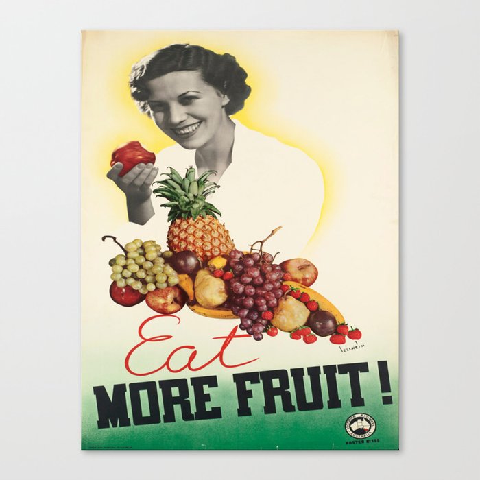 Vintage poster - Eat more fruit Canvas Print