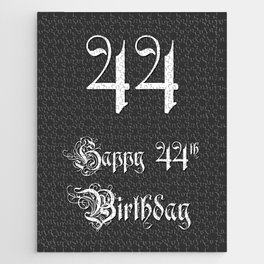[ Thumbnail: Happy 44th Birthday - Fancy, Ornate, Intricate Look Jigsaw Puzzle ]