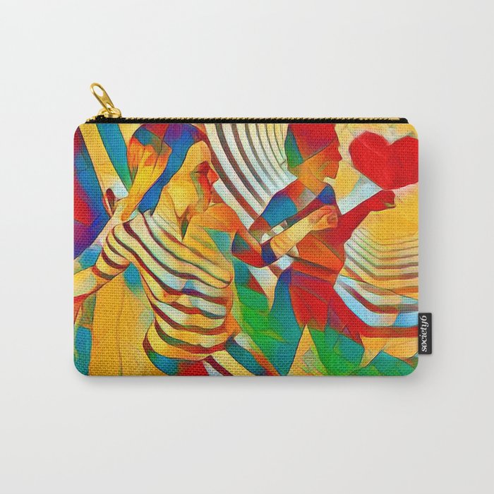 7586s Mm Red Shadow Heart Catch Cherish Set Free Abstract Romantic Love Carry All Pouch By Artonline