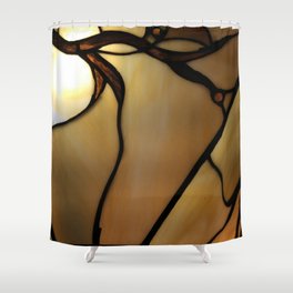 Tree stained glass Shower Curtain | Brown, Branch, Photo, Ambient, Light, Yellow, Tree, Nature, Glass, Stained 