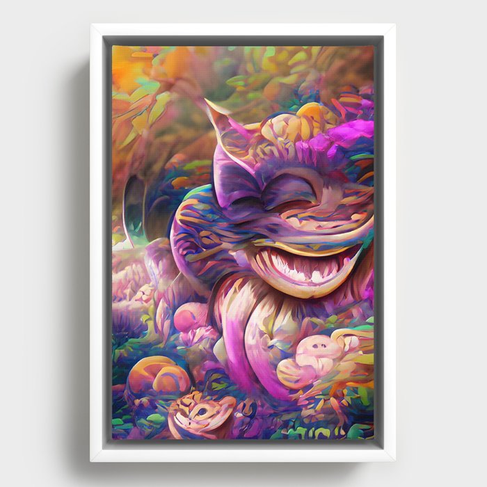 Cheshire Cat from Alice in Wonderland Framed Canvas