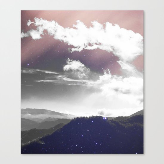 Galaxy Mountain #society6 #buyart #decor Canvas Print