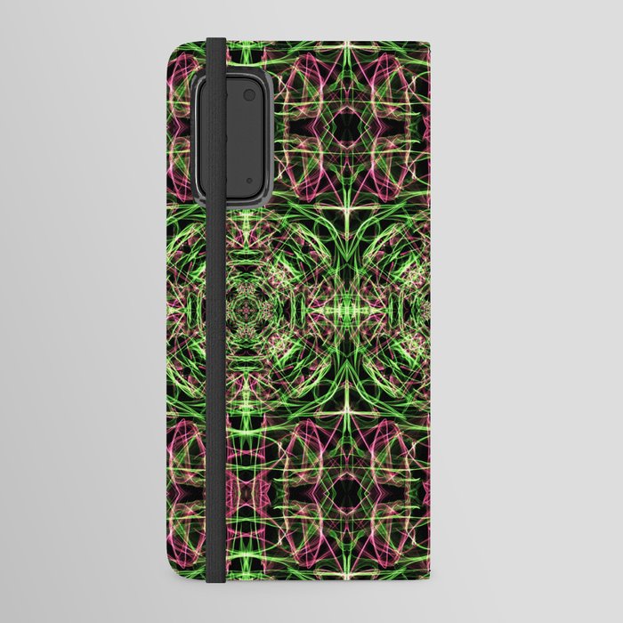 Liquid Light Series 59 ~ Red & Green Abstract Fractal Pattern Android Wallet Case