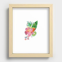 hibiscus and fruits Recessed Framed Print