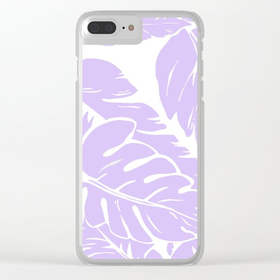 PALM LEAF LILAC Clear iPhone Case