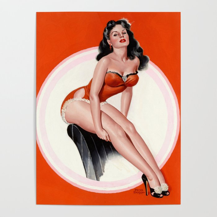 Pin-Up Beauty in Red Bikini by Peter Driben Poster