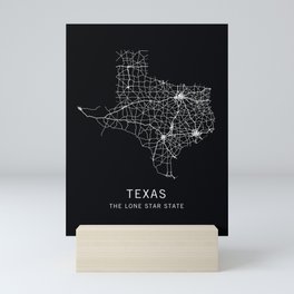 Texas State Road Map Mini Art Print