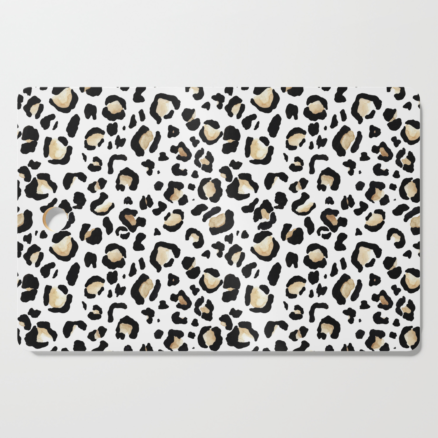 Leopard Animal Print Watercolour Painting Cutting Board By