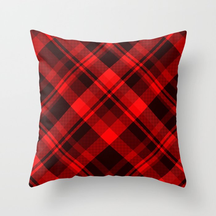 Red and black online plaid throw pillows