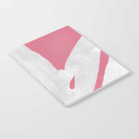 Green Fern on Pale Pink Bashful Inverted Notebook