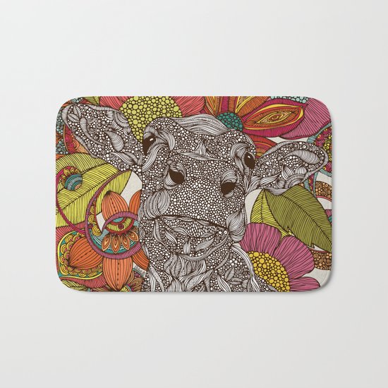 Arabella and the flowers Bath Mat