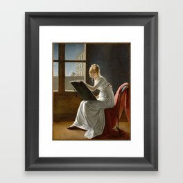 Young Woman Drawing - Marie Denise Villers Framed Art Print