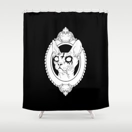 Death Metal Sphynx Cat Shower Curtain