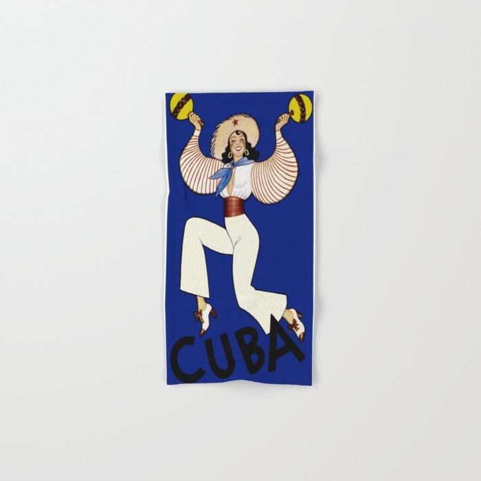 Vintage Cuba Dancer Travel Hand & Bath Towel