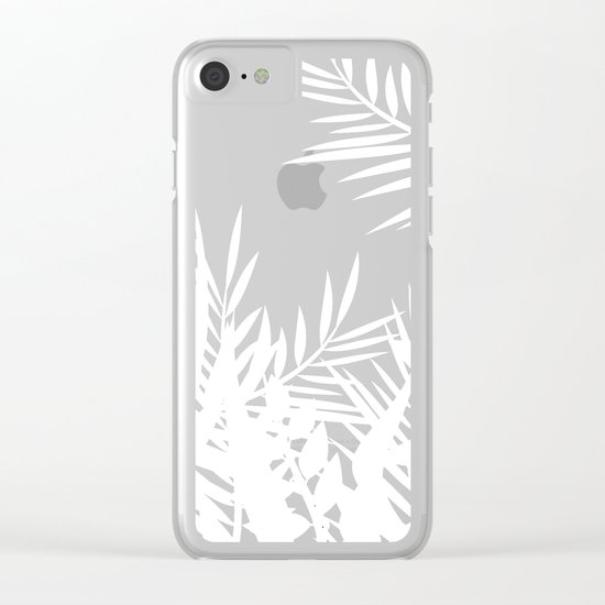 The leaves and berries. Black and white pattern . Clear iPhone Case