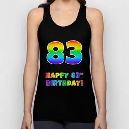 [ Thumbnail: HAPPY 83RD BIRTHDAY - Multicolored Rainbow Spectrum Gradient Tank Top ]