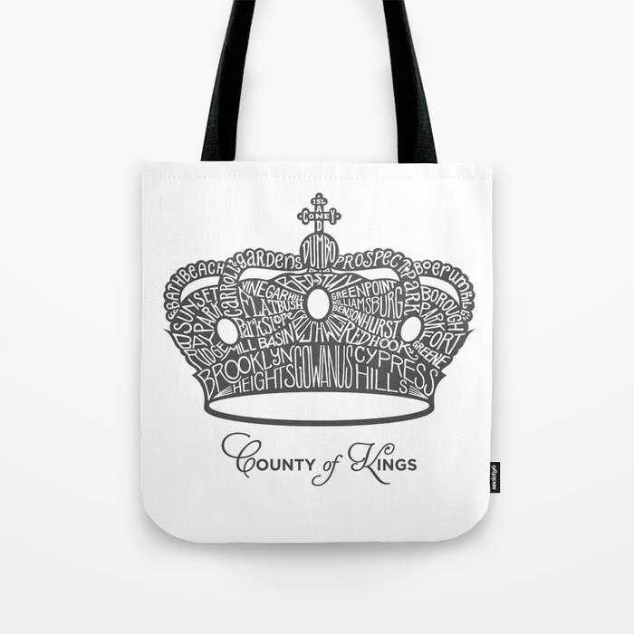 County of Kings | Brooklyn NYC Crown (GREY) Tote Bag