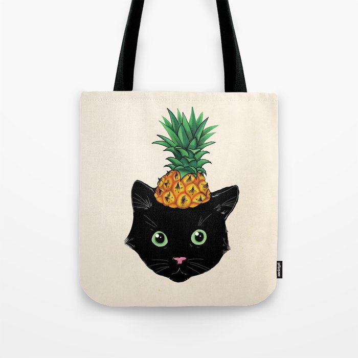 Pineapple Kitty Tote Bag