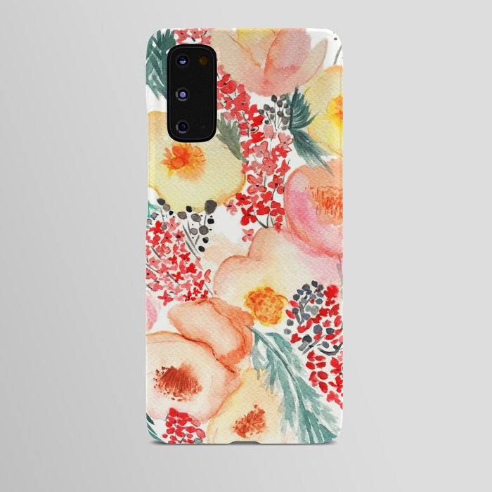 handmade watercolor bloom composition  Android Case