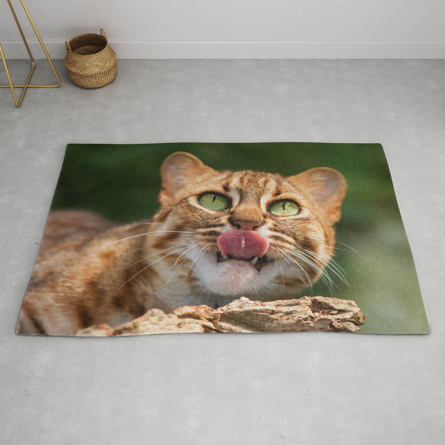 Rusty Spotted Cat Lick Rug By Catspaws Society6