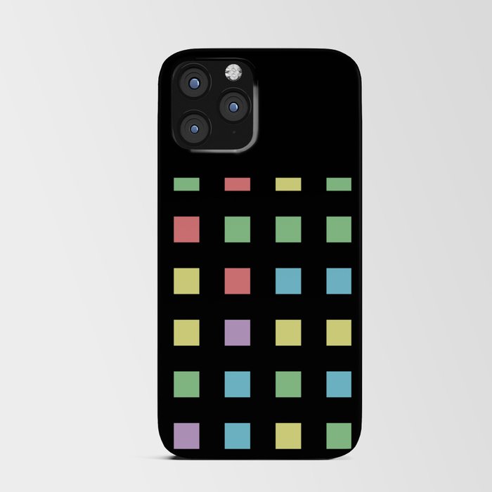 Black & Pastel Polka Squares iPhone Card Case