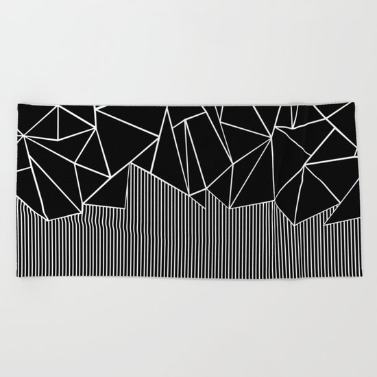 Ab Lines Black Beach Towel