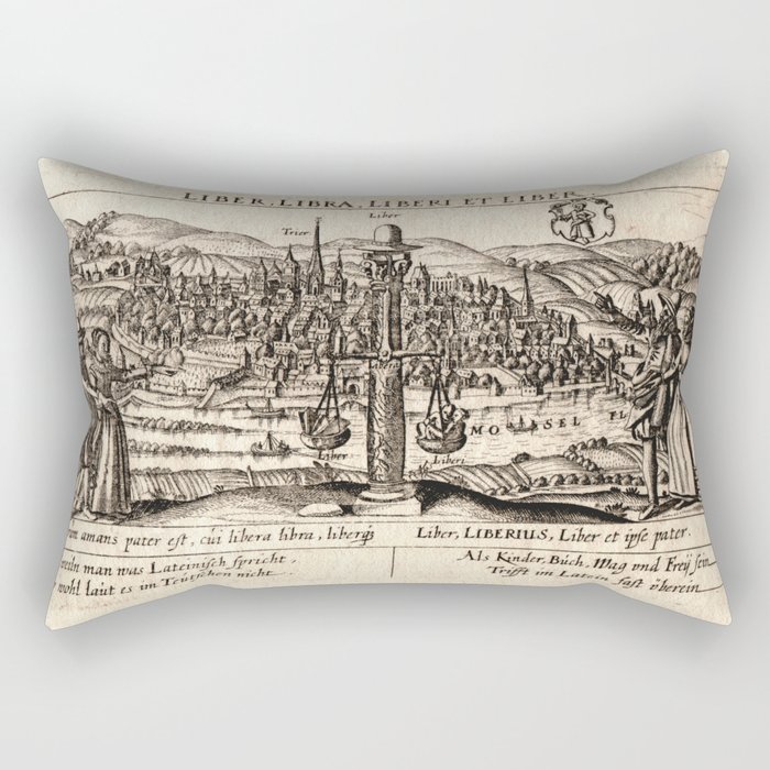 View of Trier from Thesaurus philopoliticus Rectangular Pillow