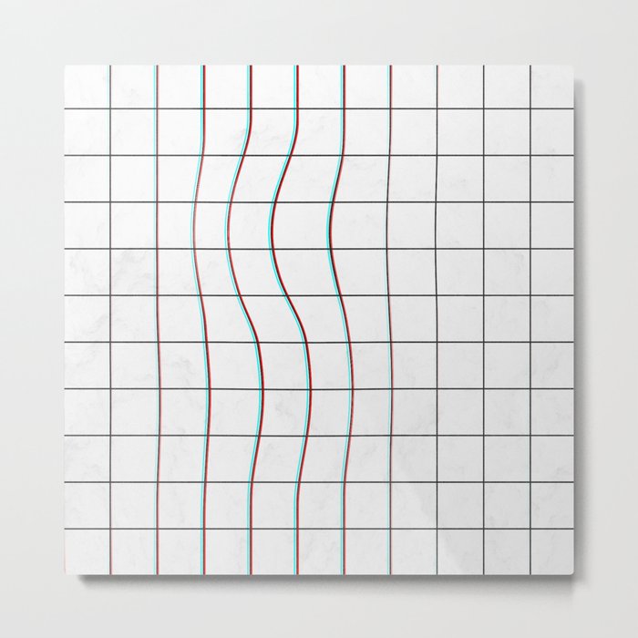 Square Glitch Pattern Metal Print