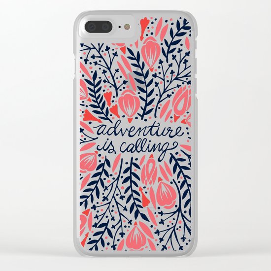 Adventure is Calling – Red & Black Palette Clear iPhone Case