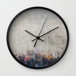 Jewish Kotel Wall Art Painting Print with the Israeli Flag - People Praying at the Western Wall Wall Clock