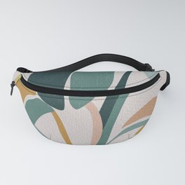 Boho Vase with Tropical leaves Fanny Pack