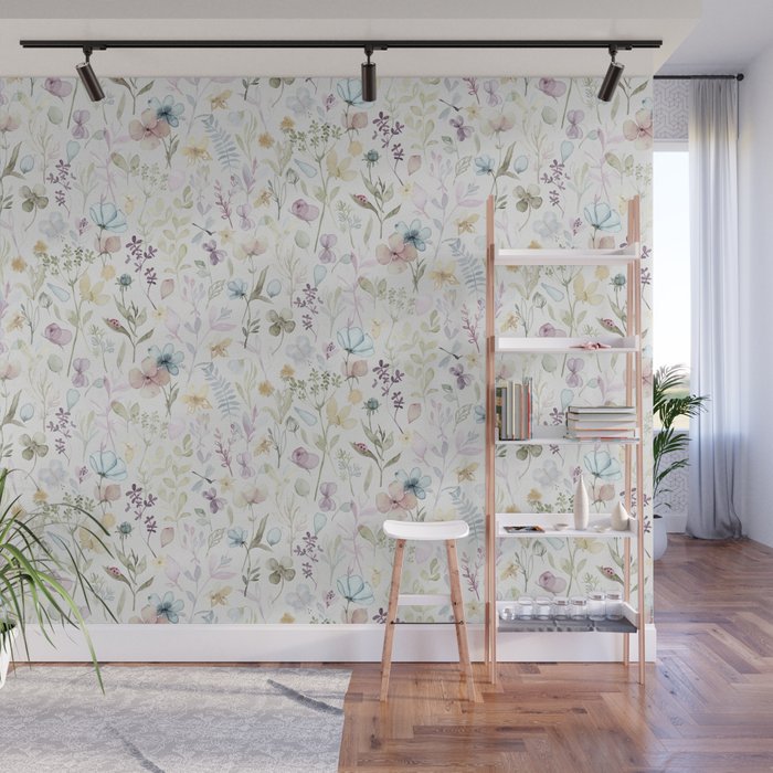 Spring Floral meadow Wall Mural